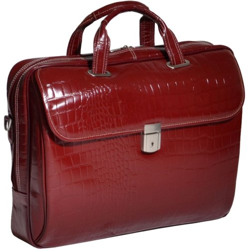 Siamod 35516 Ignoto Italian Leather Large Ladies Laptop Brief (Cherry Red)
