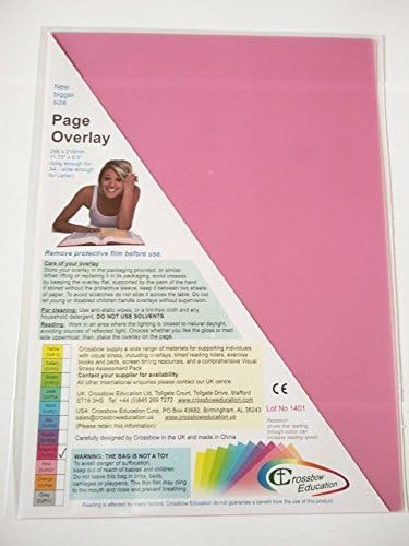 Magenta Dyslexia Page (11.75 x 8.5") Colored Overlay: Dyslexia, Visual Stress, Reading