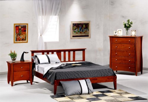 Thyme Eastern King Bedroom Set w/ Cherry Finish