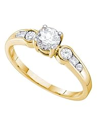 0.75CTW DIAMOND 0.50CT CENTER ROUND BRIDAL RING