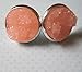 Summerfield Collection Silver-tone Faux Druzy Stone Stud Earrings 12mm (Peach Pink)