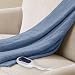 Premier Comfort Chandler Knitted Micro Raschel Electric Throw - Sapphire - 50x60