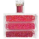 SG Paris - Rue De La Perle - Perles En Verre/Rocaille 2Mm 3 Tubes De 7Gr Chacun En Camaieux/Red Ab