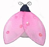 4 Pink Sequined Glitter Ladybug nylon hanging ceiling wall baby nursery room wedding decor decoration