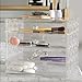 Acrylic Plastic Handcrafted Quatrefoil Cutout Transparent Clear 4 Tier Drawer Storage Organizer Case for Jewelry Makeup Cosmetic Oversized 12.7L x 9.8W x 10.9H inches