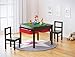 UTEX 2-in-1 Kids Multi Activity Table and 2 Chairs Set with Storage (Espresso)