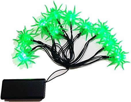 Happy Halloween Spider Skeleton Hand Shaped Decorative String Light 60 in long (Green Spider)