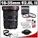 Canon EF 16-35mm f/2.8 L II USM Zoom Lens with 3 (UV/FLD/CPL) Filters + Accessory Kit for EOS 60D, 7D, 5D Mark II III, Rebel T3, T3i, T4i Digital SLR Cameras