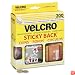 Velcro 90140 Sticky-Back Hook & Loop Dot Rolls In Dispenser Box, Beige, 3/4, 200 Sets/Roll