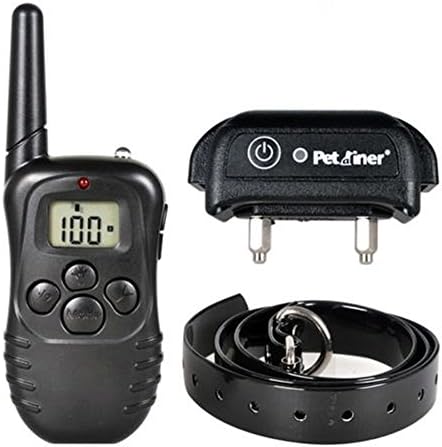 Rechargeable (Free Batteries Included) Waterproof LCD Electric Shock Remote Dog Training Collar Anti-Bark 100 Levels of Static Shock (optional) in a Range up to 300m for All Pet Over 8 pounds