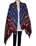 Discounts bohemian sundresses-Ethnic Boho Bohemian Bandhej Bandhini Cotton Scarf Stole with Sequins Work