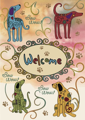Toland Home Garden  Bow Wow Welcome 28 x 40-Inch Decorative USA-Produced House Flag