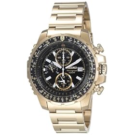 Seiko Men's Flight Computer Gold-Tone Watch #SNAD08