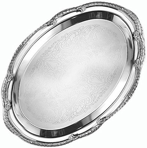 American Metalcraft STOV1813 Stainless Steel Affordable Elegance Oval Serving Tray, 18-Inch, Chrome On Sale