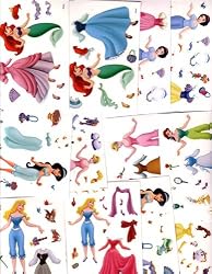 Disney Princess Paper doll Stickers Set of 12 vending