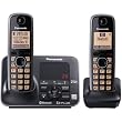 Panasonic KX-TG7622B DECT 6.0 Link-to-Cell via Bluetooth Cordless Phone, Black, 2 Handsets