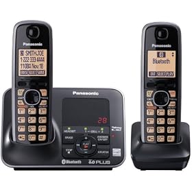 Panasonic KX-TG7622B DECT 6.0 Link-to-Cell via Bluetooth Cordless Phone, Black, 2 Handsets by 