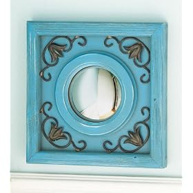 12 Light Blue Antique-Style Convex Mirror Wall Decor by CC Home Furnishings