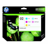 Original HP 02 Ink Cartridges Combo-Pack (5 Color Cartridges) in Retail Packaging