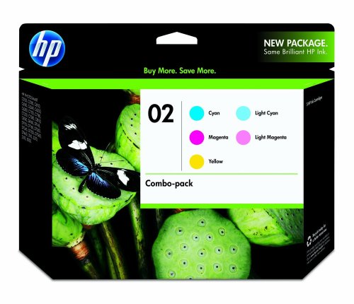 HP Original 02 Ink Cartridges ComboinPack (5 Color Cartridges) in Retail Packaging