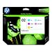 HP Original 02 Ink Cartridges ComboinPack (5 Color Cartridges) in Retail Packaging
