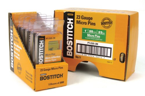 Bostitch PT-2325-3M 1-Inch 23 Gauge Headless Pin (3000 per Box)