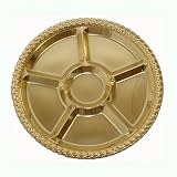 Sectional Metallic Gold Plastic Platter - 16