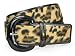 Apparel : Ladies Patent Leather Leopard Print Animal Fur Fashion Belts