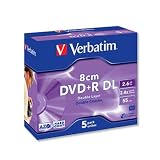 Electronics : Verbatim 8cm DVDplusR for Camera Slim Case Speed 4x Capacity 2.6GB Ref 43584 [Pack 5]