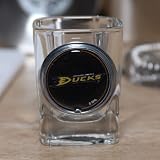 NHL Anaheim Ducks Crystal Coat Emblem 2 oz. Square Shot Glass