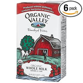 Organic Valley Organic Whole Milk, 33.8-Ounce Aseptic Cartons (Pack of 6)