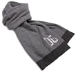Dolce & Gabbana Women's Cashmere Scarf with D&G Rhinestone Logo, Gray/Charcoal