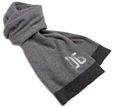 Dolce & Gabbana Women's Cashmere Scarf with D&G Rhinestone Logo, Gray/Charcoal