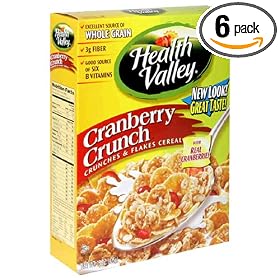 Health Valley Flakes, Cranberry Crunch, 14-Ounce Boxes (Pack of 6)