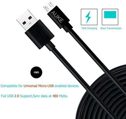 3 Pack , Micro USB Cables, AuKe Bundle of 3 (3FT) Premium High Speed USB 2.0 A Male to Micro B Sync and Power Charge Cables for Samsung, HTC, Motorola, Sony, Nokia, More Android Phones (Black)