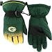 Green Bay Packers Ascent Nylon Gloves, Large