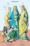Art Poster, German Cleric and Princesses, 13th Century - 18.75 x 27.5