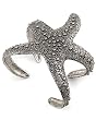 Silvertone Starfish Cuff Bracelet Fashion Jewelry