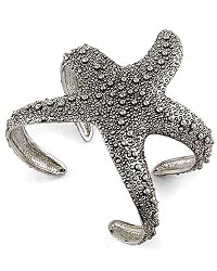 Silvertone Starfish Cuff Bracelet Fashion Jewelry