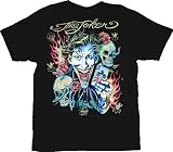 Batman The Joker Tattoo Graphic Black Adult T-Shirt Tee