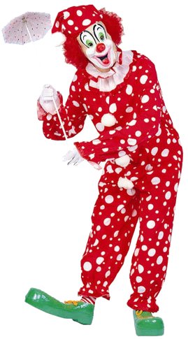 Adult's Polka Dots Clown Halloween Costume