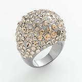 Jet Simulated Crystal Dome Ring