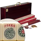 American Mahjong Game Set with Red Wood Case