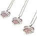 Elefan Cornelia Jewelry Pink Crystal Pendant Necklace Set for Sisters Big Sister Middle Sister Little Sister (3 PCS)