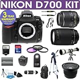 Nikon D700 (IMPORT) Digital Camera + Nikon 18-55mm VR Lens + Nikon 70-300mm Lens + .40x Wide Angle Fisheye Lens + 8 GB Memory + 650-1300mm Zoom Lens + MACK 3 YEAR WORLD WIDE WARRANTY