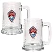 Colorado Rapids MLS 2pc 15oz Glass Tankard Set - Primary Team Logo by Great American Products