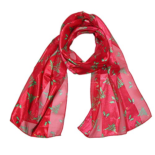 CTM Women's Christmas Tree Holiday Scarf