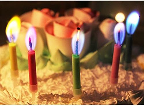 Colored Flame Birthday Cake Candles For Kids, Colorflame Cupcake Candles, Pack of 5 (Colored flame)