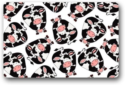 Funny Cartoon Cow Art Pattern Non-slip Doormat,Floor Mat Door Mat Rug Indoor/Outdoor/Front Door/Bedroom Mats 23.6(l) X 15.7(w) Inch