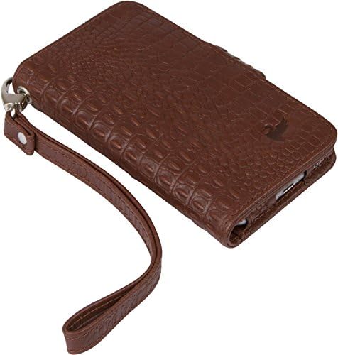 BellaVita Allegro iPhone 6 Leather Wristlet, in espresso croc